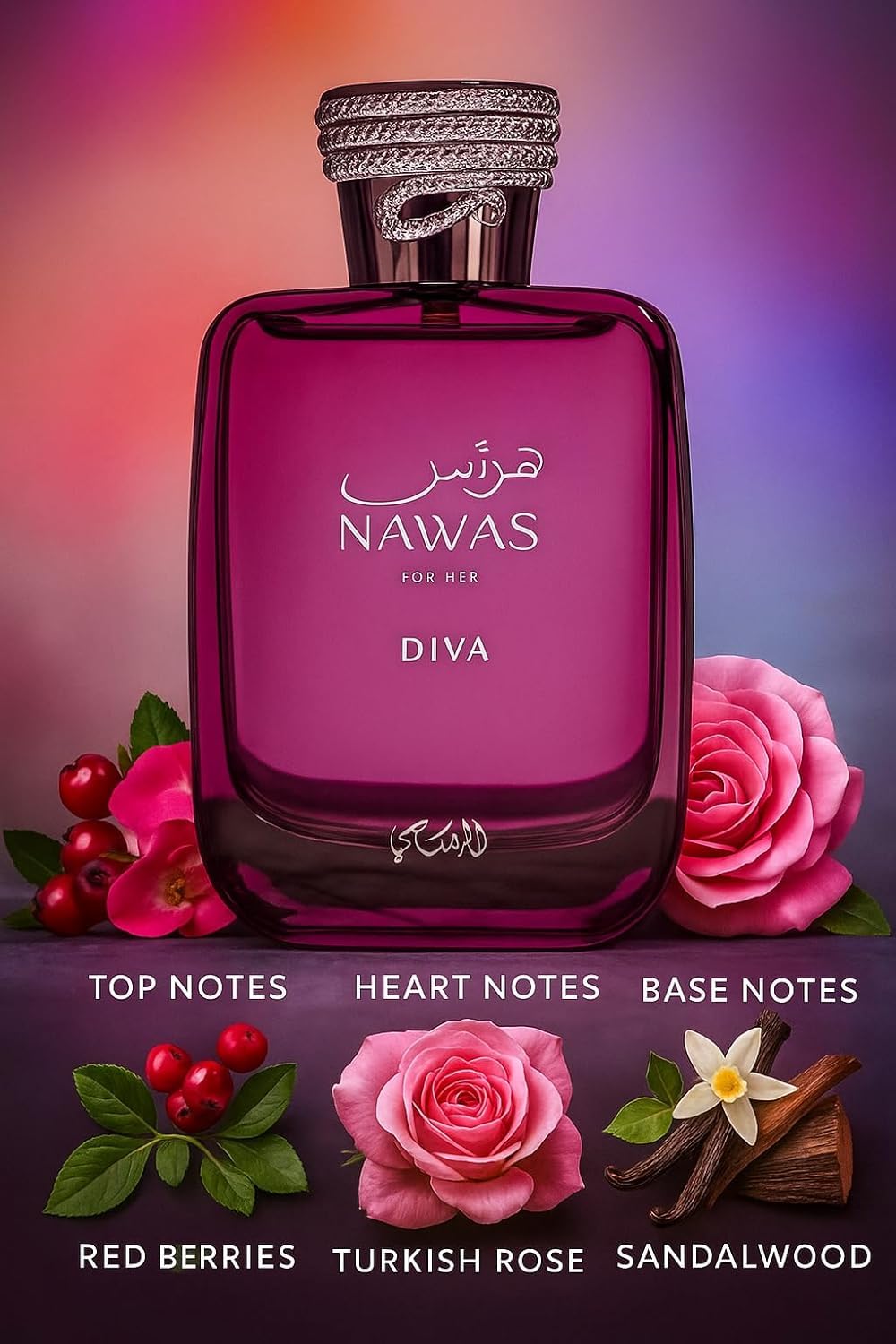 Hub Wavy Rasasi Hawas Diva perfume bottle for women, featuring luxurious fragrance and elegant packaging.