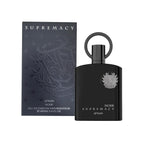 Afnan Supremacy Noir men's luxury perfume bottle by Hub Wavy, featuring sleek black design and 3.4 fl oz size.