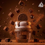 Hub Wavy Lattafa Cookie Crave perfume bottle, 2.6 oz, unisex fragrance with cookie scent, displayed on a plain background.