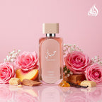 Hub Wavy Lattafa Hayaati Florence perfume bottle, luxury women's fragrance with floral notes, 3.4 oz / 100 ml.