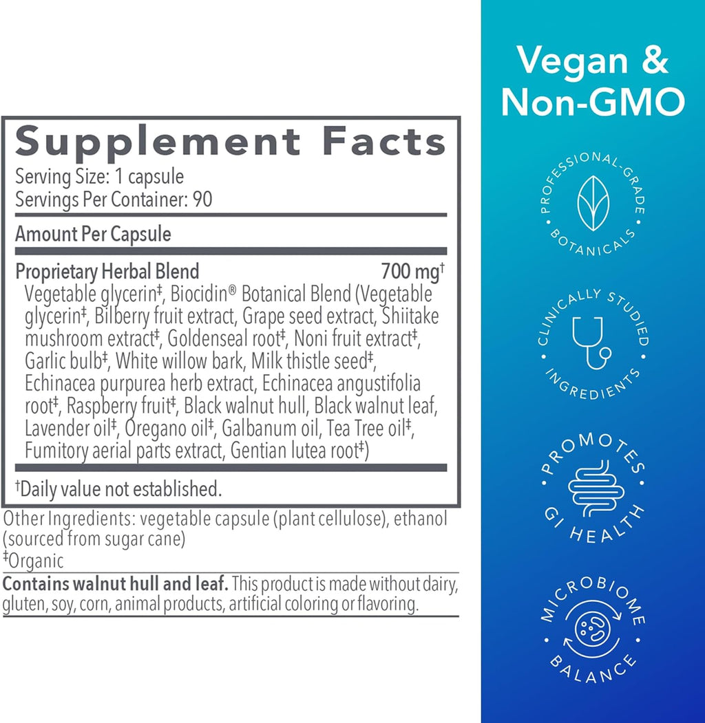Biocidin Broad-Spectrum Capsules for Microbiome Balance, 90 Count
