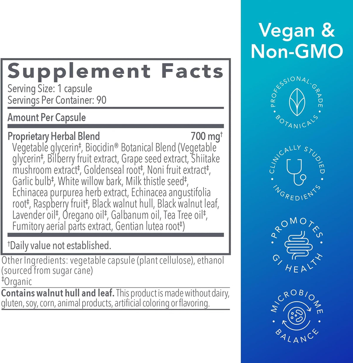 Biocidin Broad-Spectrum Capsules for Microbiome Balance, 90 Count