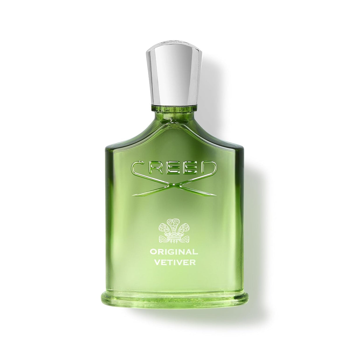 Hub Wavy Creed Original Vétiver perfume bottle for men, 3.3 fl oz, with sleek glass and minimalist design.