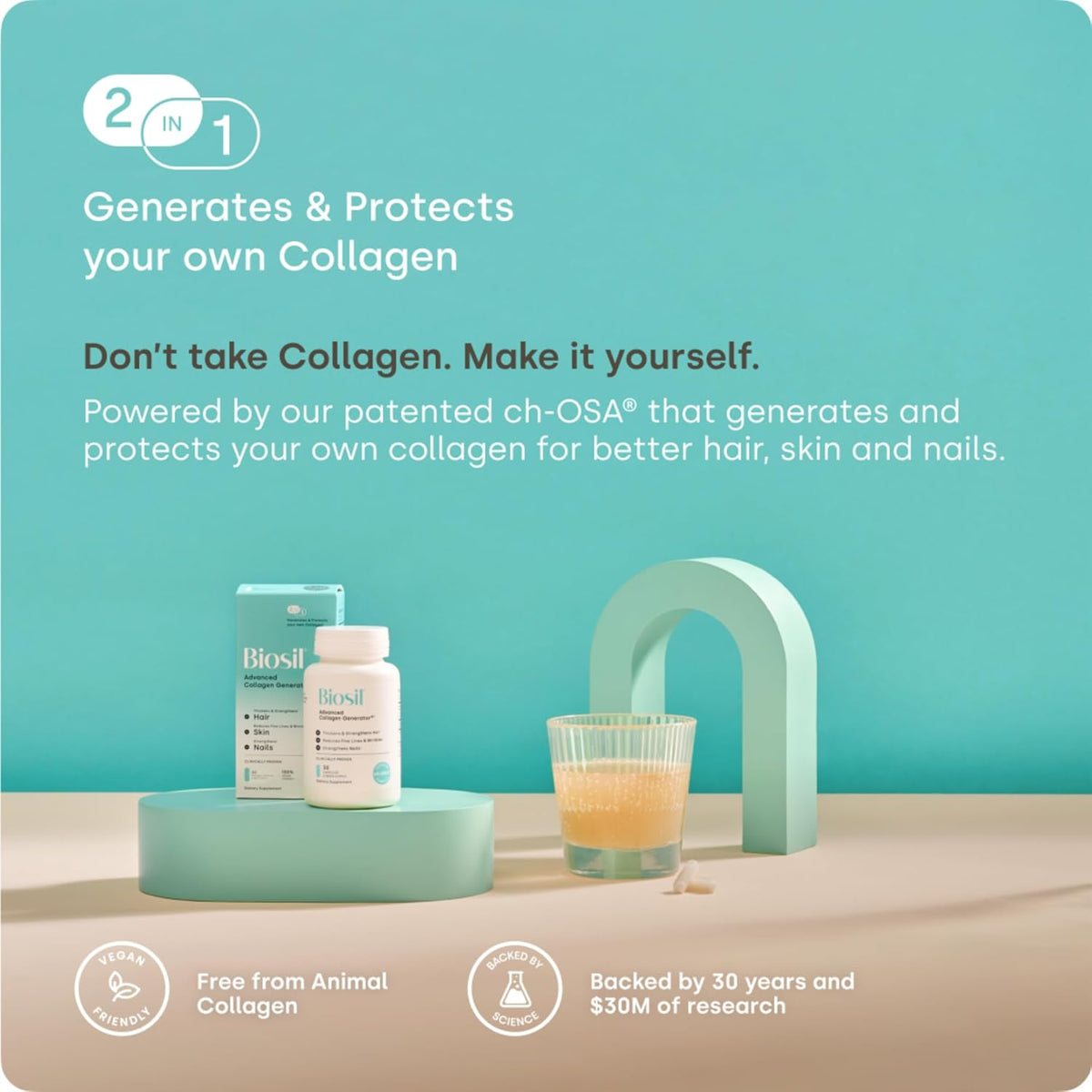 Biosil Collagen Supplements for Women - 120 Original Capsules