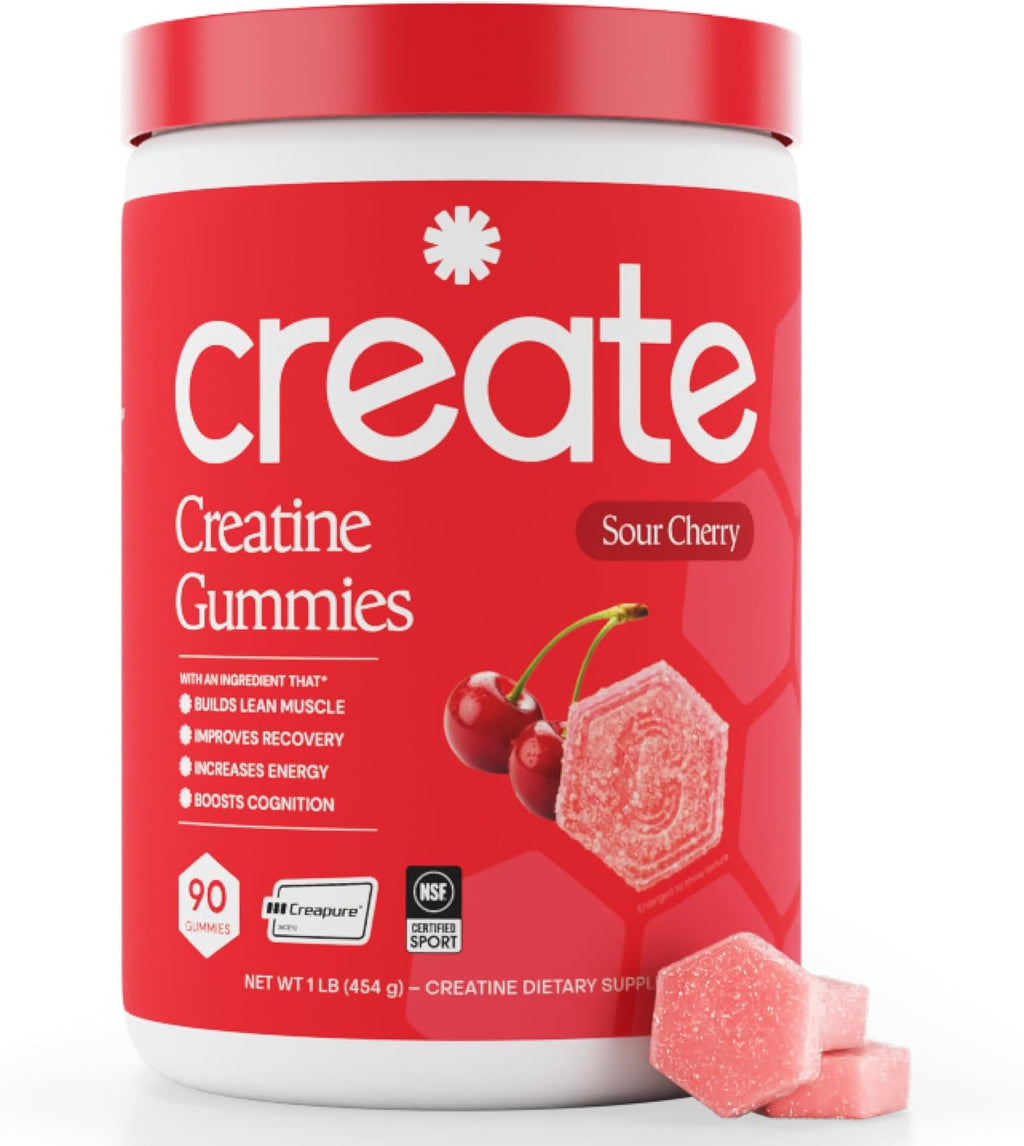 Create Creatine Monohydrate Gummies for Women and Men, Orange, 90ct