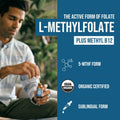 LMethylfolate 15mg Liquid + Methyl B12 Cofactor, High Potency Active 5-MTHF