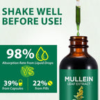 Mullein Extract, Mullein Leaf Extract, Mullein Leaf Drops, Alcohol-Free, Health Supplement Drops (60 ml (Pack of 1)