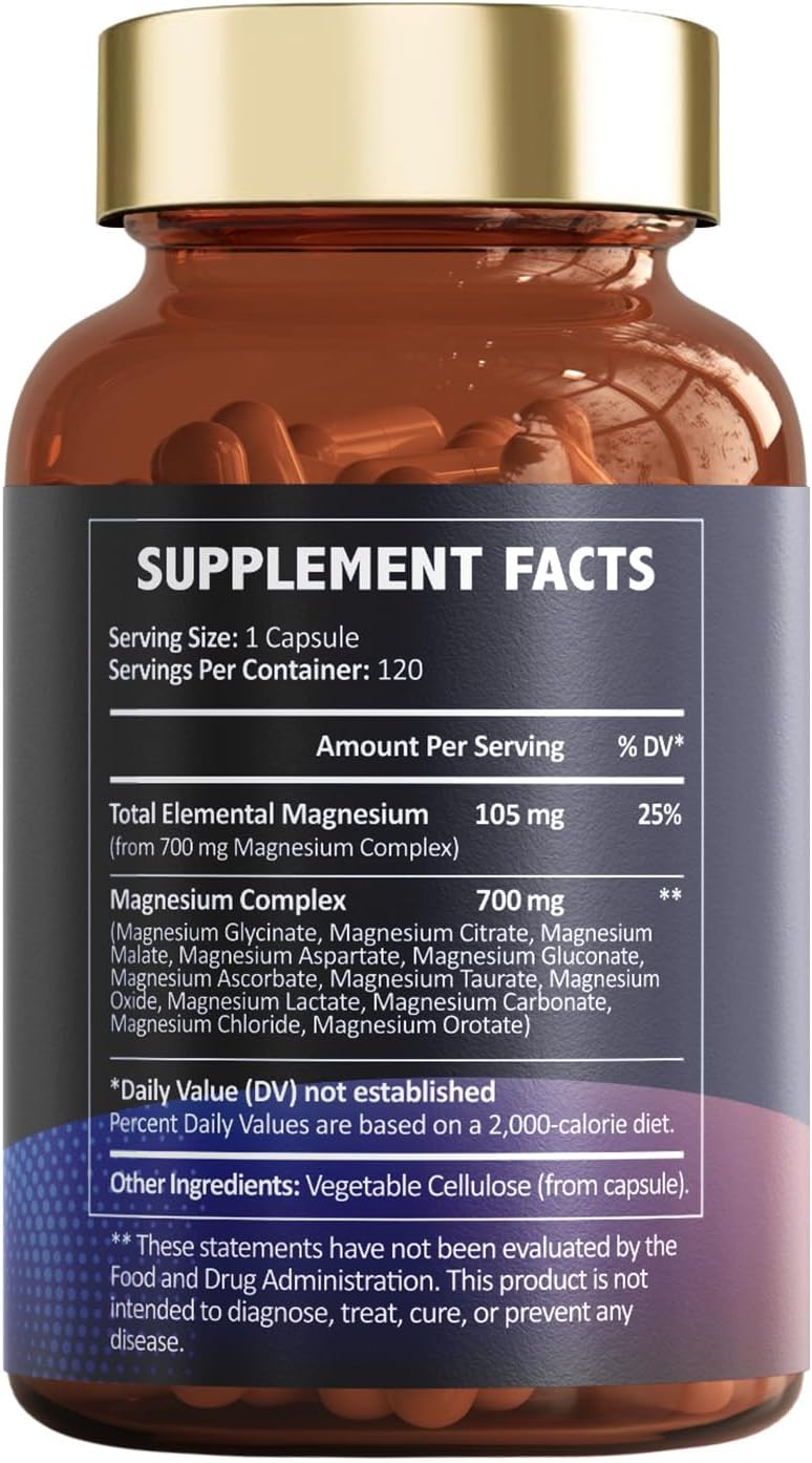 Totaria Magnesium Complex 700mg,12 in 1, 120 Capsules
