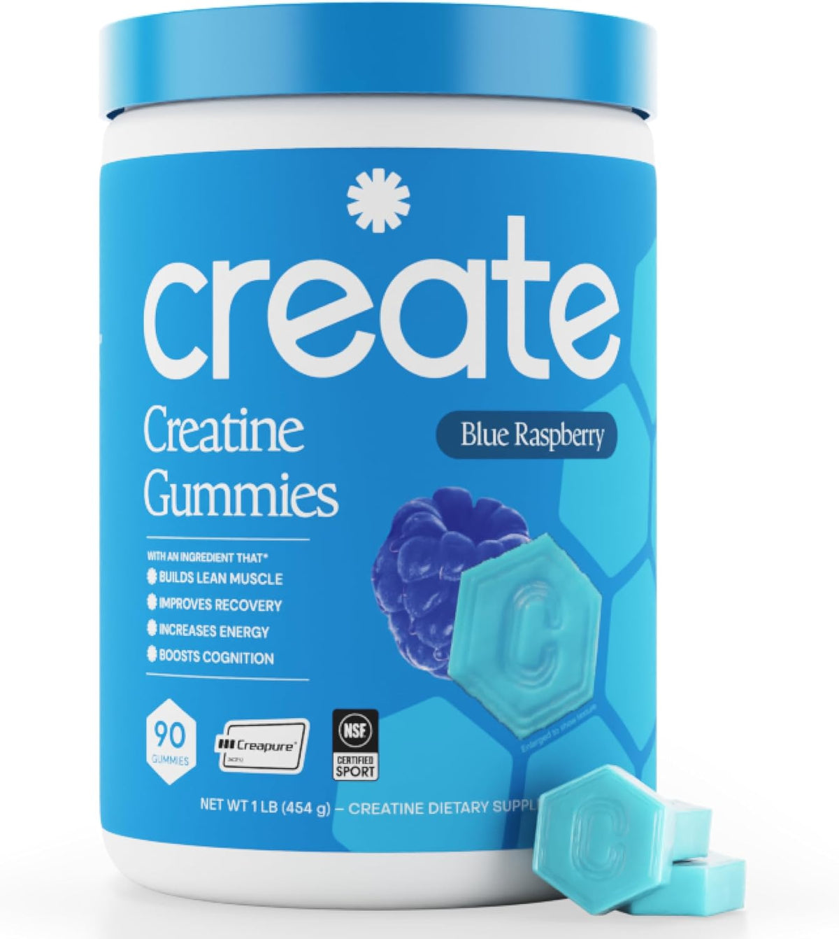 Create Creatine Monohydrate Gummies for Women and Men, Orange, 90ct