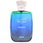 Hub Wavy Rasasi Hawas Atlantis perfume bottle, modern men's fragrance with fresh scent, 3.4 fl oz / 100 ml.