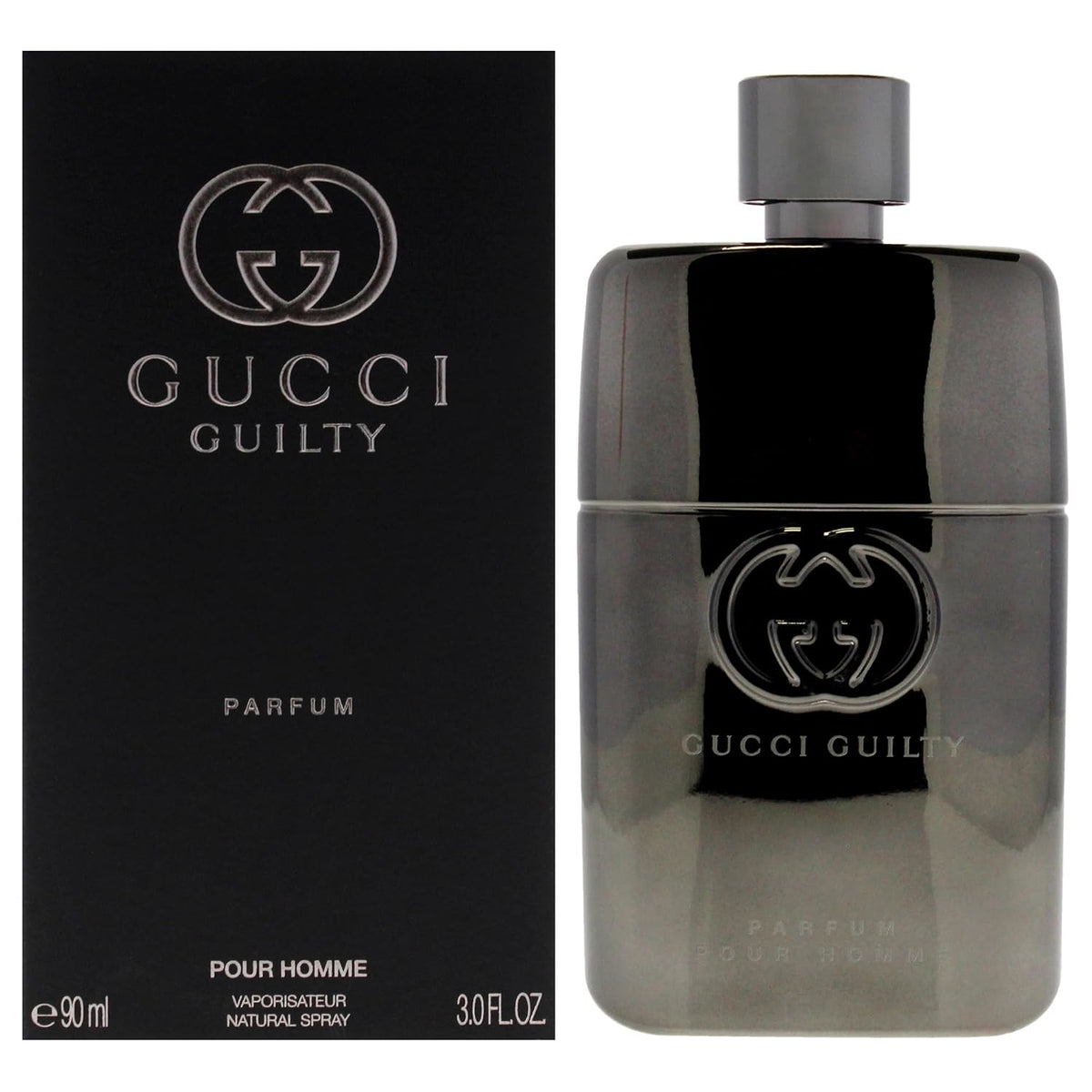 Hub Wavy Gucci Guilty for Men perfume bottle, 3 oz, luxury men's fragrance with sleek design and modern style.