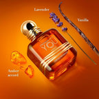 Hub Wavy Armani Stronger With You Amber men's fragrance bottle, 3.4 oz, showcasing the authentic luxury scent design.