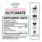 Organics Ocean Pure Magnesium Glycinate Supplement with Zinc, 90 Capsules