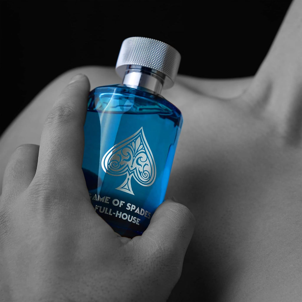 Jo Milano Game of Spades unisex woody fresh perfume by Hub Wavy, full house 3.4 fl oz bottle with luxurious long-lasting scent