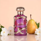 Hub Wavy Lattafa Habik perfume bottle with elegant design, 3.4 ounces, luxury women's fragrance, displayed on a neutral background