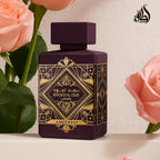 Lattafa Bade'e Al Oud Amethyst unisex perfume bottle from Hub Wavy, 3.4 fl oz / 100 ml with elegant packaging.