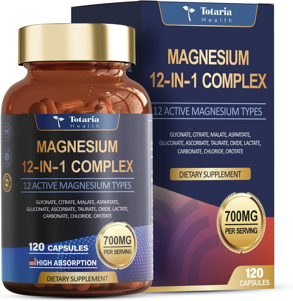 Totaria Magnesium Complex 700mg,12 in 1, 120 Capsules