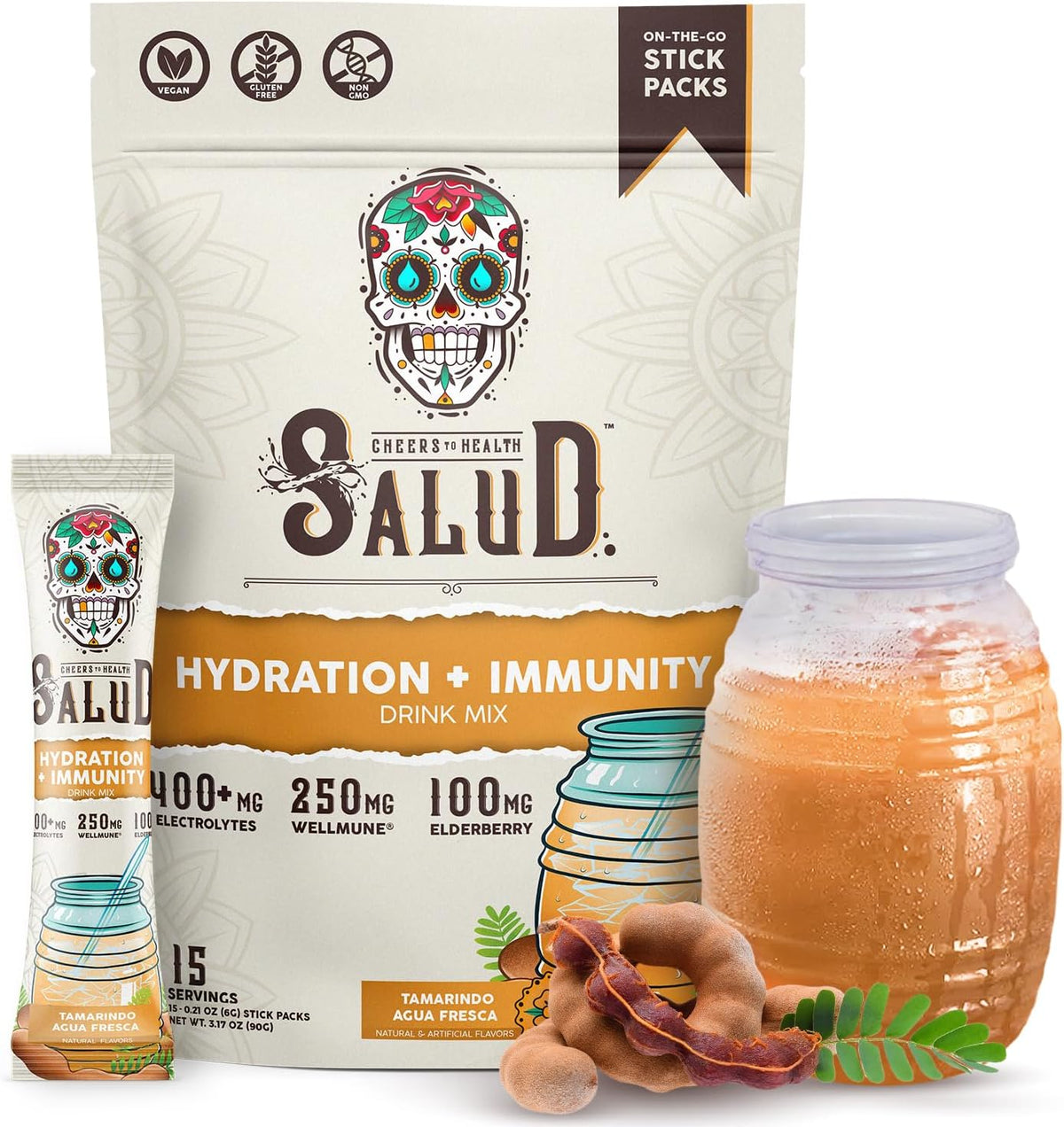 Salud 2-in-1 Hydration + Immunity Drink Mix, Horchata