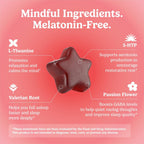 LullaBites - Natural Sleep Gummies - Made in USA - With 5-HTP, L-Theanine, Magnesium & Valerian Root - Melatonin Free - Vegan - Halal - Sugar, Gluten Free - Sweet Strawberry - 60 Gummies - 30 Servings