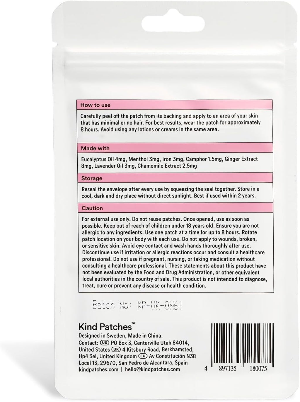 Kind Patches Period Patches - Period Relief Iron Patches with Menthol, Camphor and Chamomile - Menstrual Relief with Lavender Essential Oil - 30 Count
