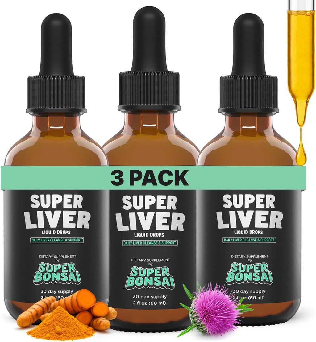 SuperBonsai Milk Thistle Herbal Liquid Supplement - Doctor-Formulated Botanical Blend with Milk Thistle and Dandelion Root - Vegan Non-GMO Drops - 1 Month Supply