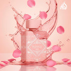 Hub Wavy Lattafa Perfumes Bade'e Al Oud Noble Blush perfume bottle, unisex fragrance with elegant design and rich oud scent.
