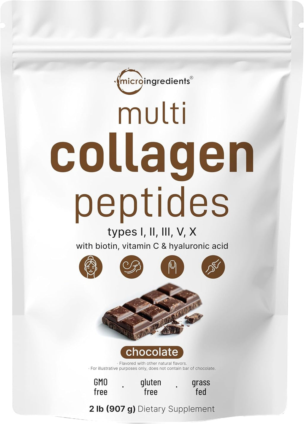 Micro Ingredients Multi Collagen Peptides Powder, 1lb (41 Servings)