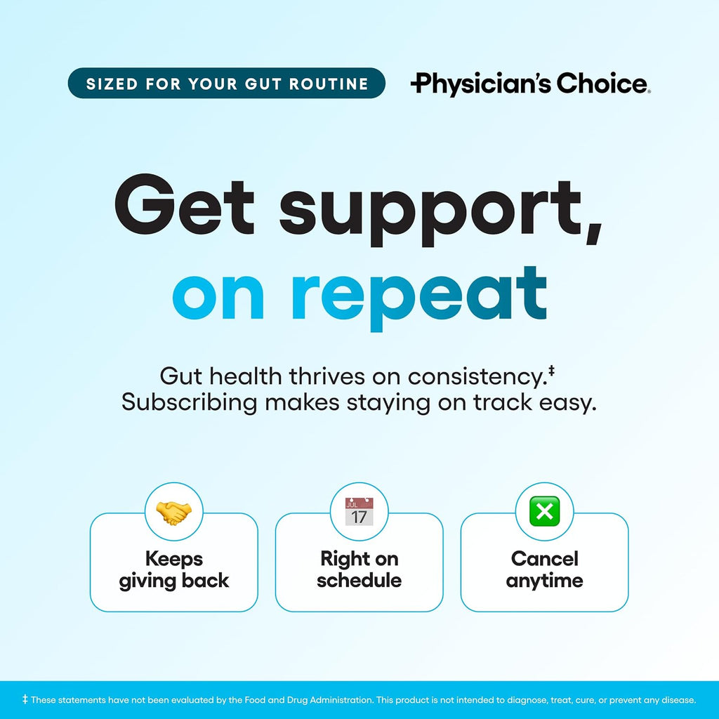 Physician's CHOICE Probiotics 60 Billion CFU - 10 Strains + Organic Prebiotics - Immune, Digestive & Gut Health - Supports Occasional Constipation, Diarrhea, Gas & Bloating - for Women & Men - 30ct