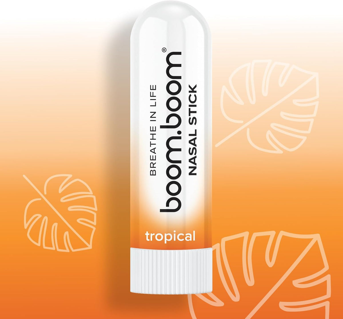 BoomBoom Nasal Stick, Essential Oils + Menthol Inhaler, Tropical, 3 Pack