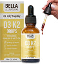 Bella All Natural Vitamin D3 K2 Liquid Drops 5000 IU (Unflavored)