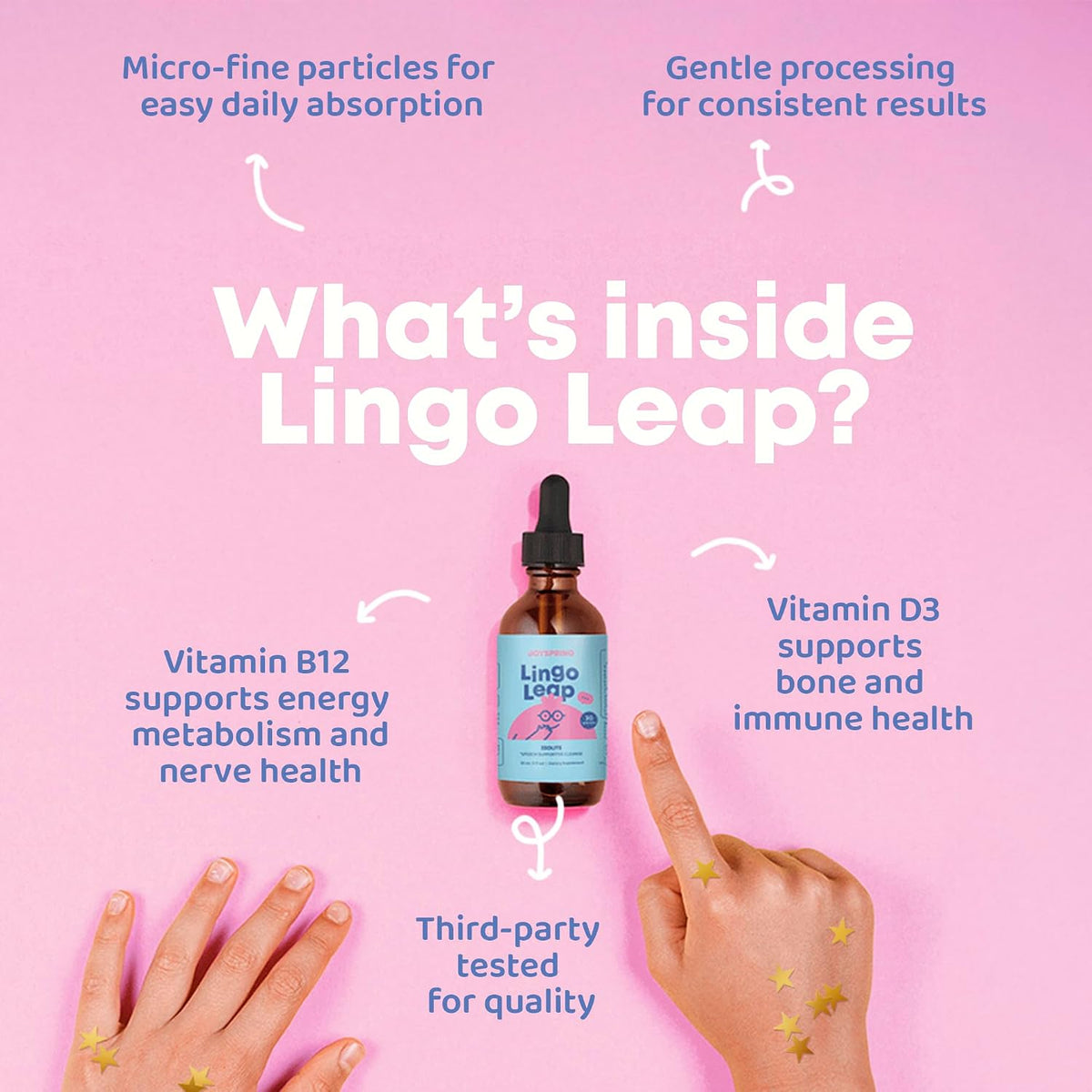 JoySpring LingoLeap Kids Zeolite Drops with B12 and D3, Berry, 30 Ct