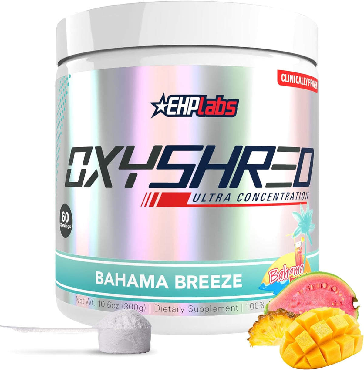 EHP Labs OxyShred Pre Workout Powder - Preworkout Powder with L Glutamine & Acetyl L Carnitine, Energy Boost Drink - Cosmic Blast, 60 Servings