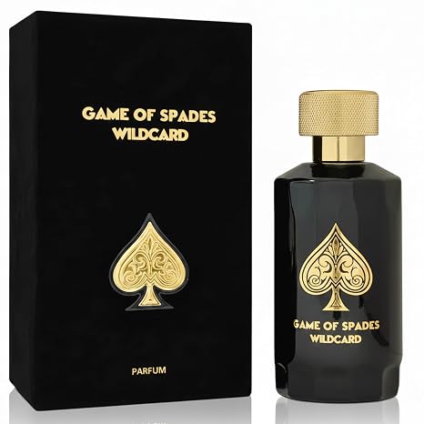 Hub Wavy Jo Milano Game of Spades Wildcard perfume bottle, luxury men's fragrance with rich, long-lasting scent in 3.40 oz.