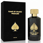 Hub Wavy Jo Milano Game of Spades Wildcard perfume bottle, luxury men's fragrance with rich, long-lasting scent in 3.40 oz.