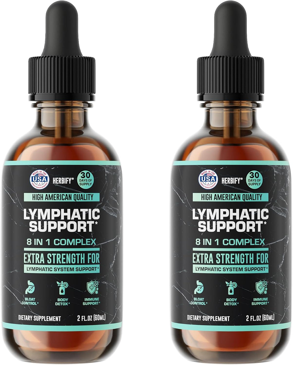HERBIFY Lymphatic Drainage Drops for Liver Detox & Immune Support – Lymph System Support Drops - Detox Cleanse - 2 Fl Oz Made in USA