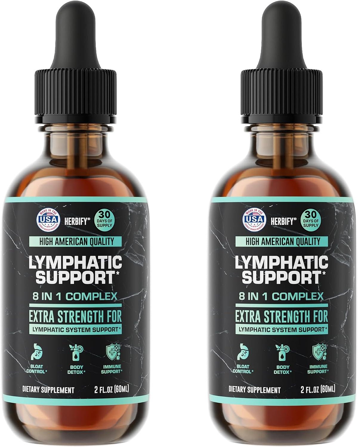 HERBIFY Lymphatic Drainage Drops for Liver Detox & Immune Support – Lymph System Support Drops - Detox Cleanse - 2 Fl Oz Made in USA