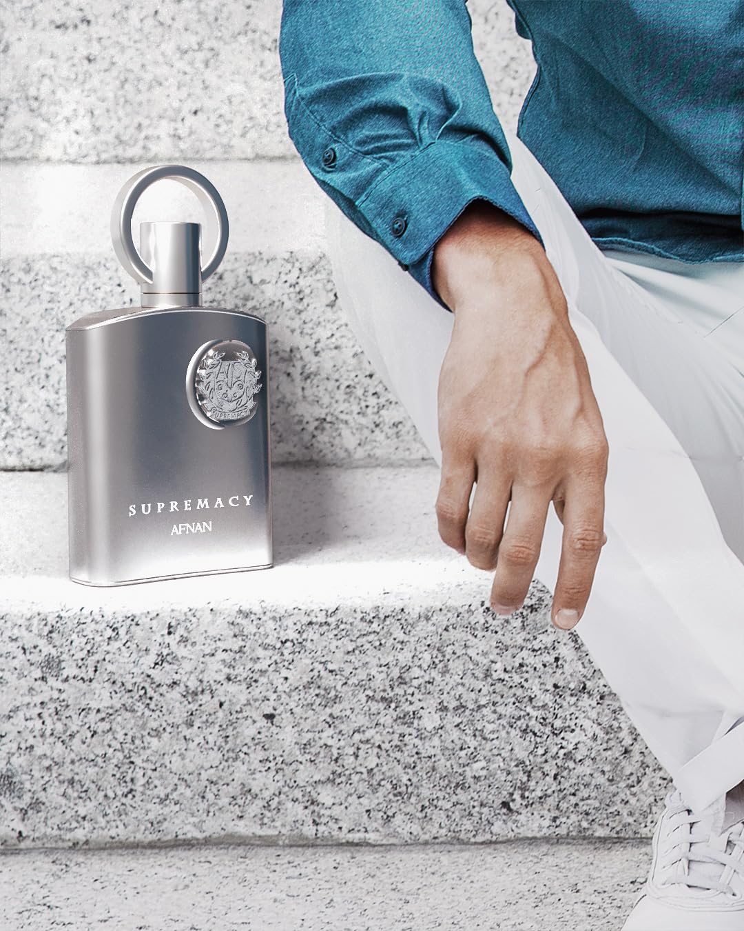 Afnan Supremacy Pour Homme luxury men's perfume bottle with sleek design, 3.4 fl oz, by Hub Wavy.