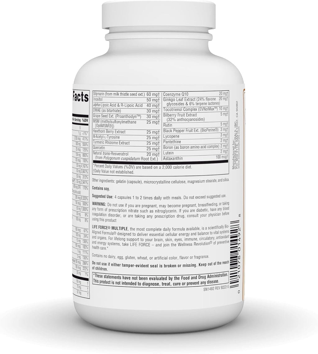 Source Naturals Life Force Multiple Iron Free Multivitamin,180 Capsules