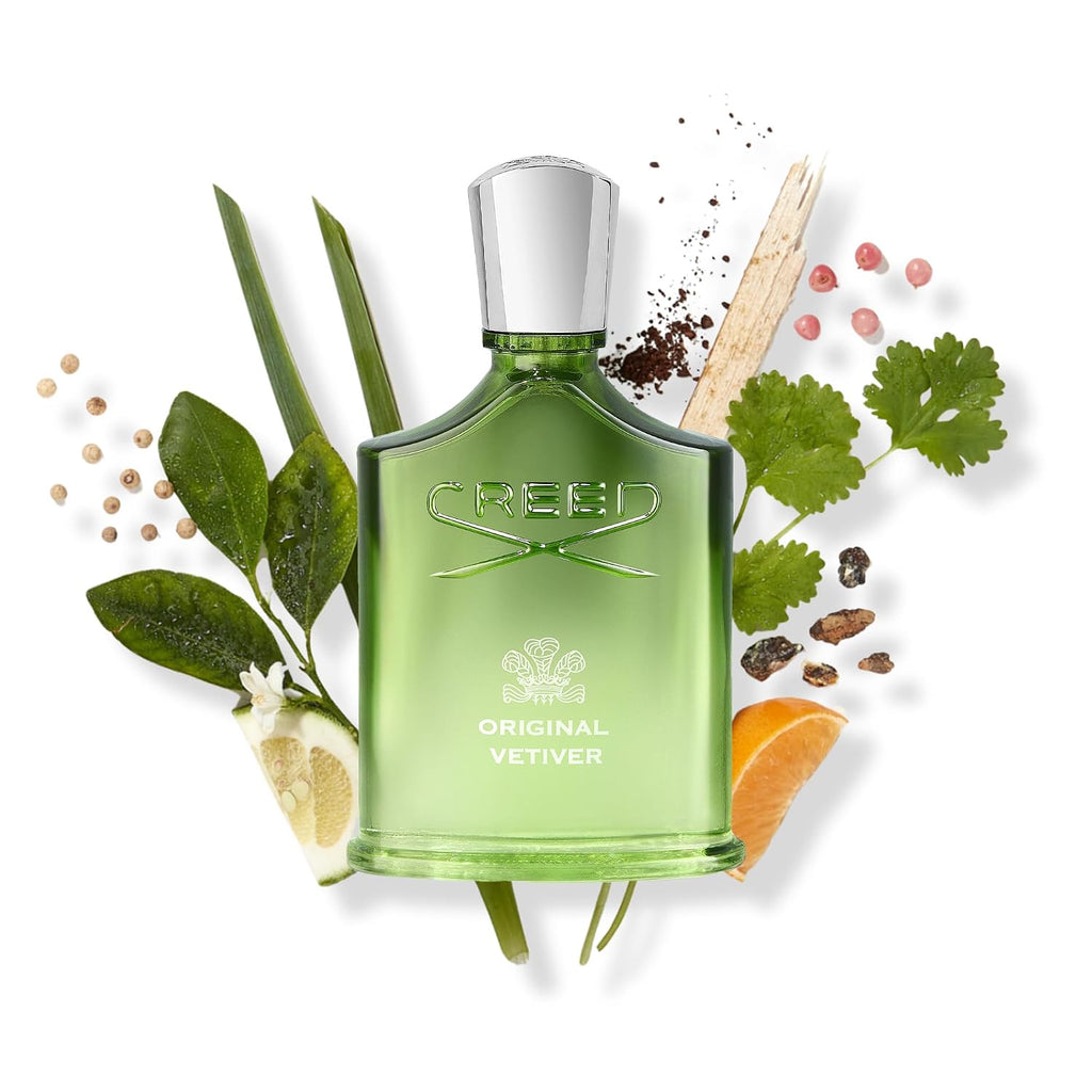 Hub Wavy Creed Original Vétiver men's fragrance bottle, 3.3 fl oz, with sleek glass design and label visible in the image.