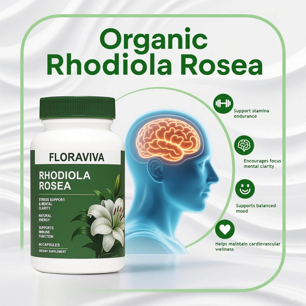 Floraviva Rhodiola Rosea Supplement 500mg 60 Count
