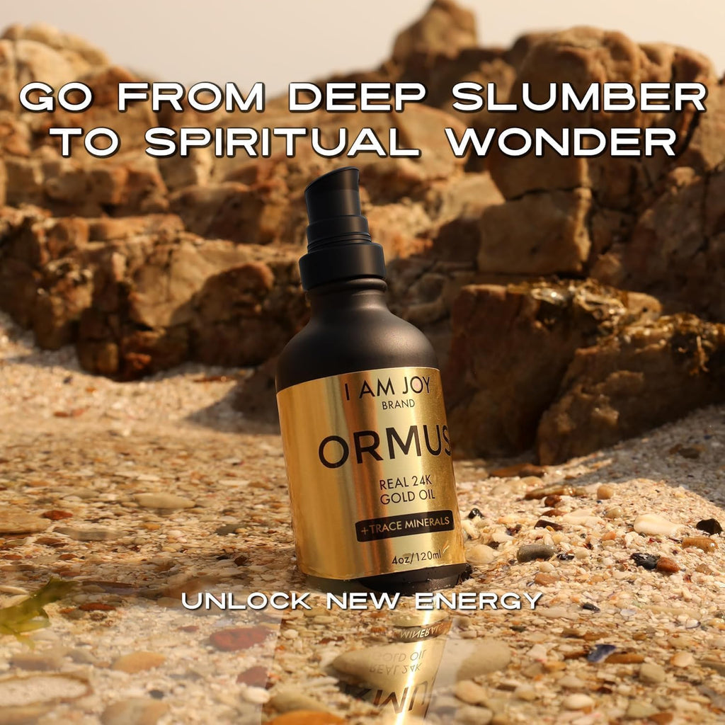 I Am Joy Co. Ormus Gold Oil Monoatomic | Supports Deeper Thought, Intuitive Awareness & Dream Clarity | Rich with Minerals, Platinum, Iridium | Non-Chemical Extraction | 4oz