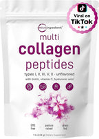 Micro Ingredients Multi Collagen Peptides Powder, 1lb (41 Servings)
