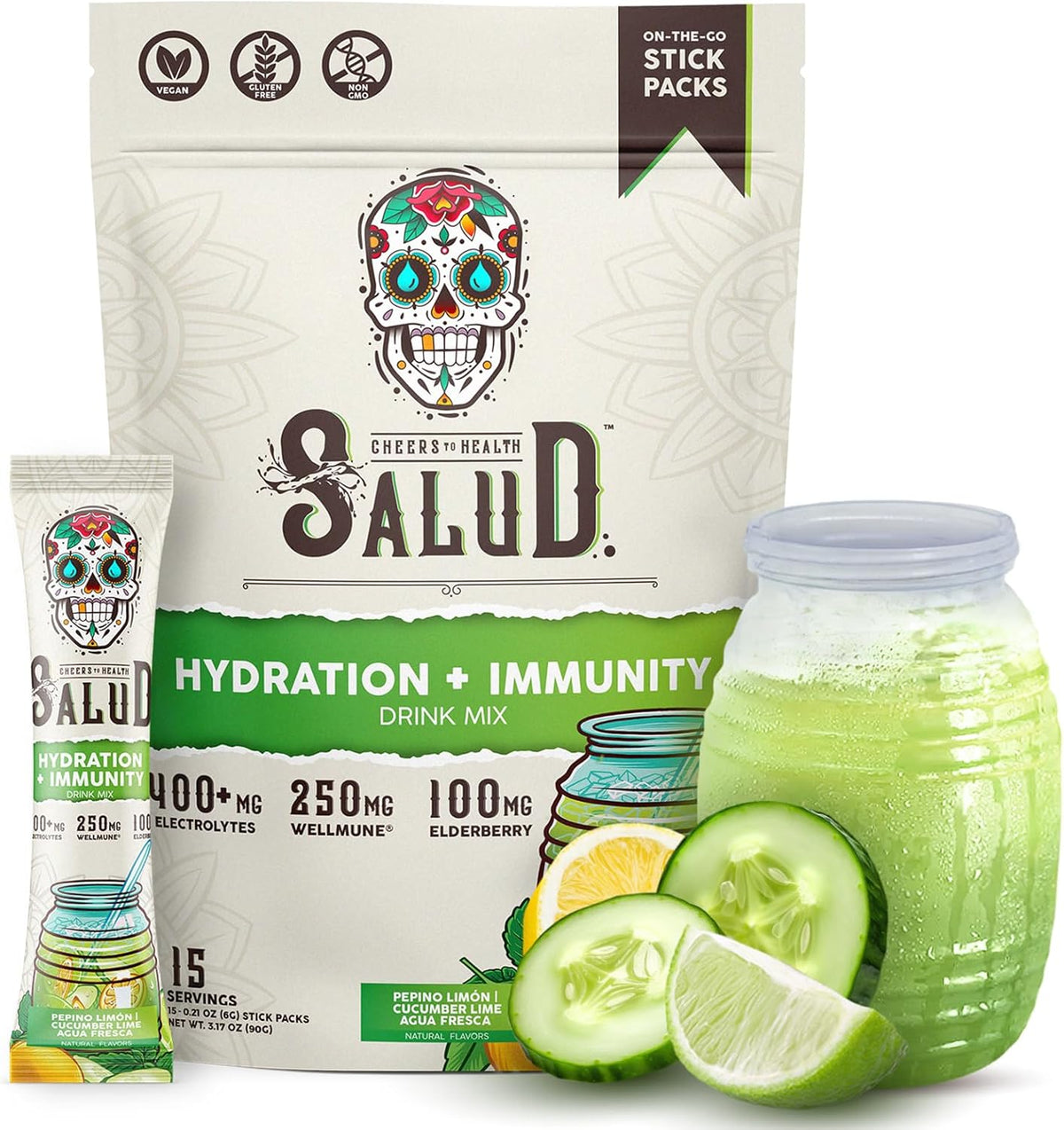Salud 2-in-1 Hydration + Immunity Drink Mix, Horchata