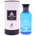 Maison Alhambra Jean Lowe Azure unisex perfume bottle by Hub Wavy, 3.4 oz, showcasing sleek design and vibrant blue accents.
