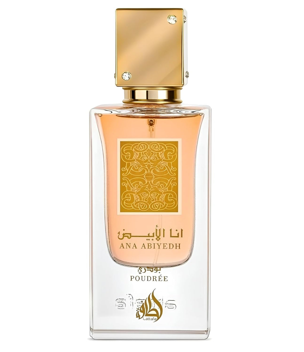 Hub Wavy Lattafa Ana Abiyedh Coral perfume bottle, luxurious unisex fragrance in 3.4 fl oz bottle with elegant design