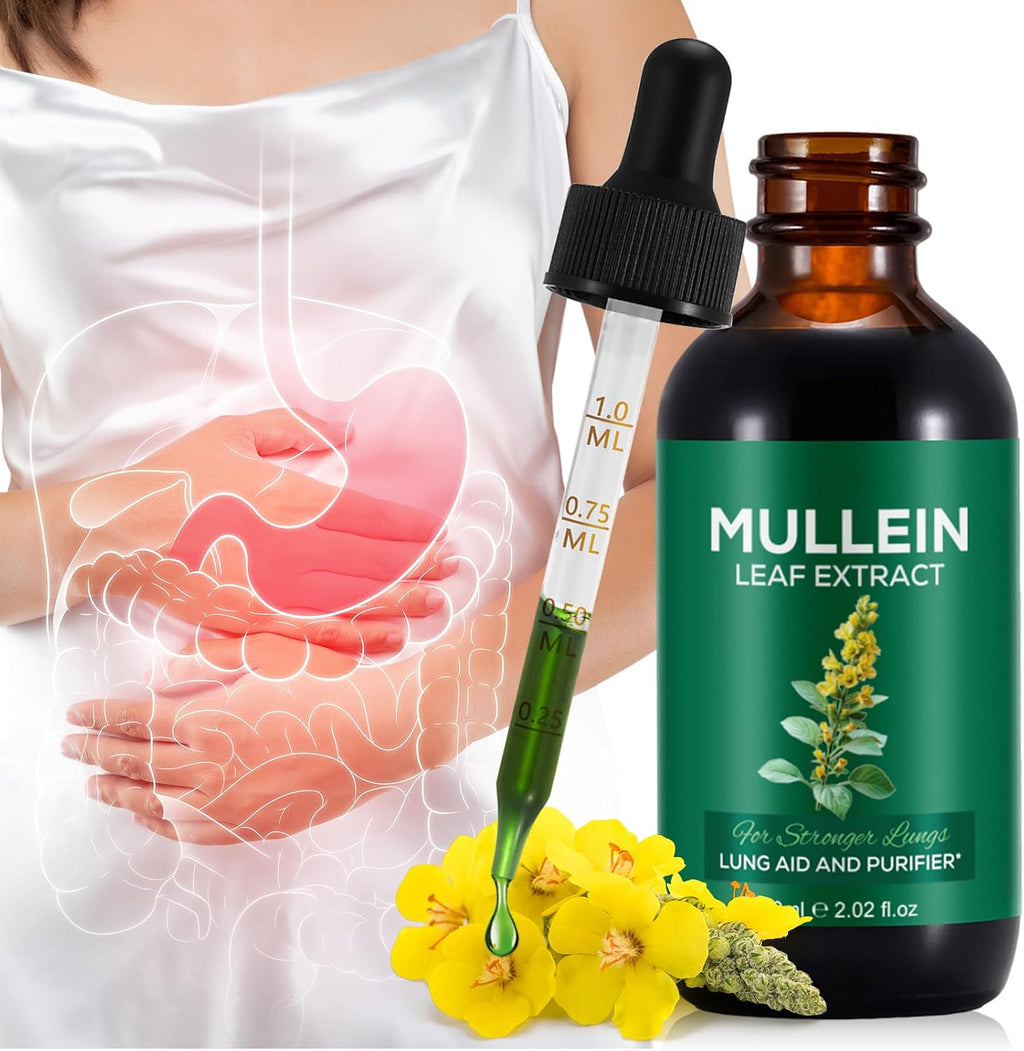 Mullein Extract, Mullein Leaf Extract, Mullein Leaf Drops, Alcohol-Free, Health Supplement Drops (60 ml (Pack of 1)