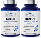 1MD Nutrition LiverMD - Liver Support Supplement | Siliphos Milk Thistle Extract & NAC - Supports Healthy Energy, Immunity & Overall Health - Liver Cleanse & Support | 60 Capsules