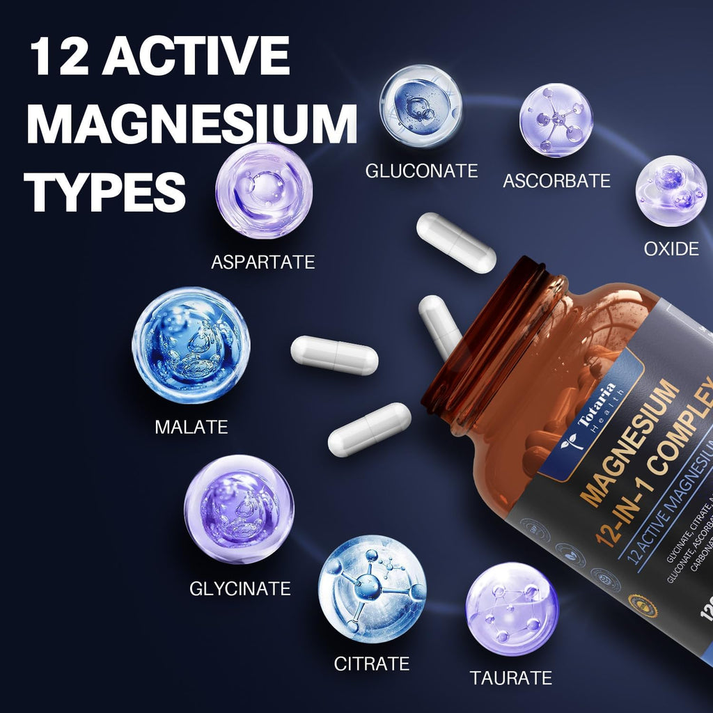 Totaria Magnesium Complex 700mg,12 in 1, 120 Capsules