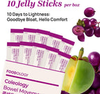 FOODOLOGY Coleology Bowel Movement Jelly, Grape & Prune Flavor, 10 Sticks