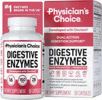 Physician's CHOICE Digestive Enzymes for Bloating & Digestion - Fast-Acting 16 Enzyme Formula with Organic Prebiotics & Probiotics for Gut & Digestive Health - Meal Time Discomfort Relief - 60 CT